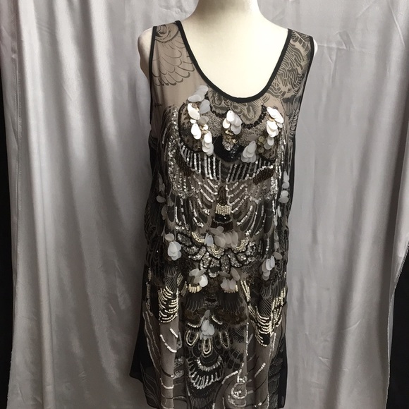 All Saints Dresses & Skirts - All Saints Hand Embellished Slip Black Dress 8